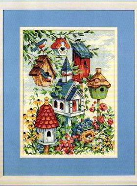 Dim07875 蓝色鸟屋 十字绣 saga格式XSD重绘源文件电子图纸