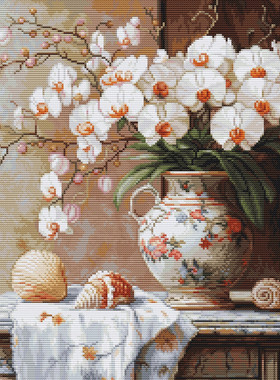 Luca-S B714优雅兰花 十字绣 saga格式XSD重绘源文件电子图纸