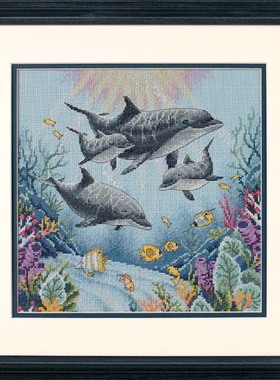 Dim35186 海豚 十字绣 saga格式XSD重绘源文件电子图纸