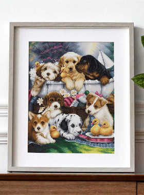 Luca-S BU5025 狗狗沐浴图十字绣 saga格式XSD重绘源文件电子图纸