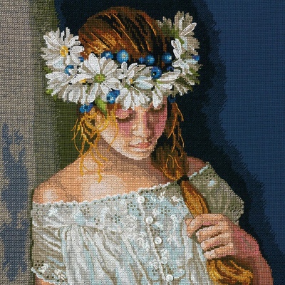 Dim35322 戴雏菊的女孩 十字绣 saga格式XSD重绘源文件电子图纸
