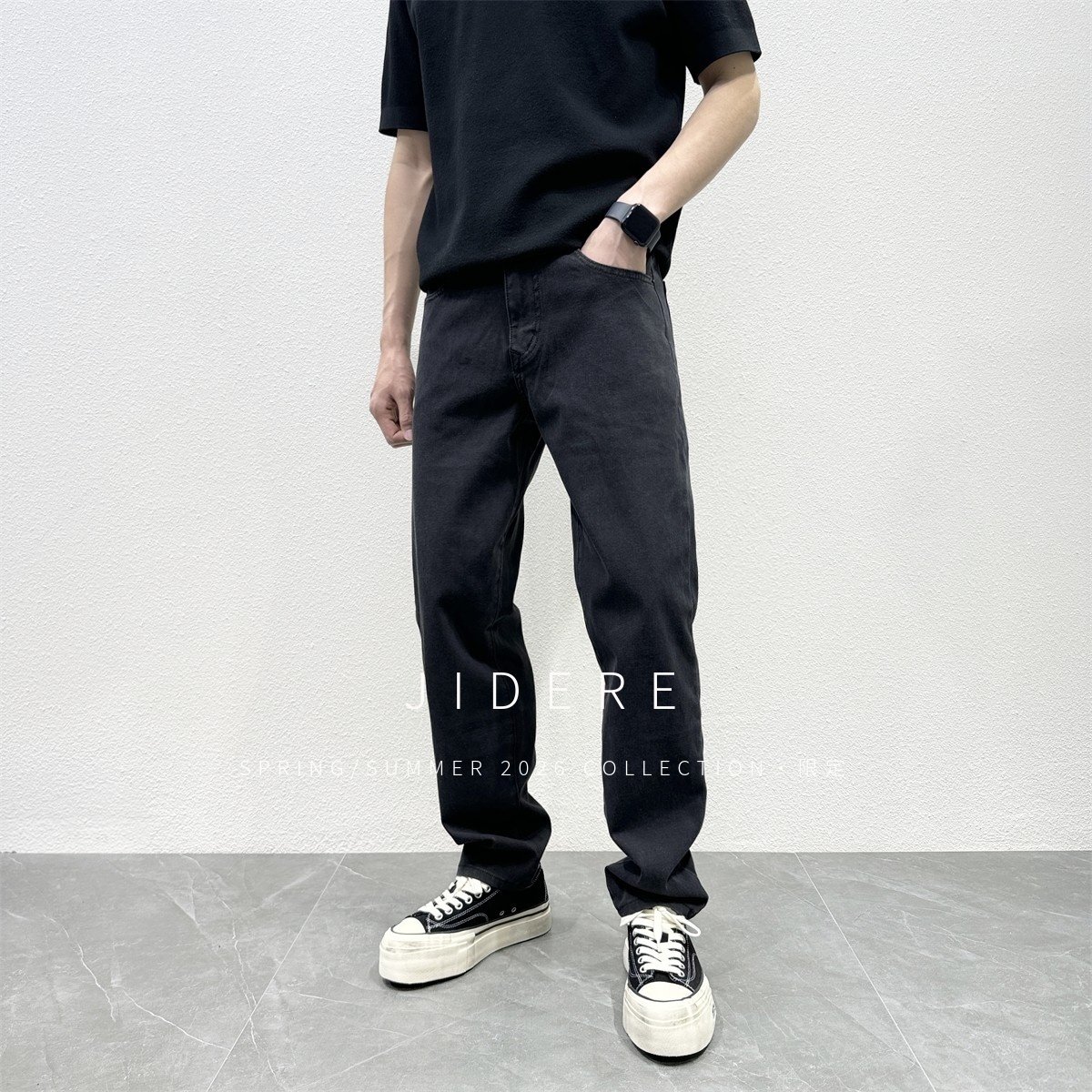 JIDERE四面弹力基础经典原色小直筒牛仔裤男秋冬合身显瘦有型长裤,男装,牛仔裤,淘宝优惠券,粉丝福利购,淘宝优惠卷