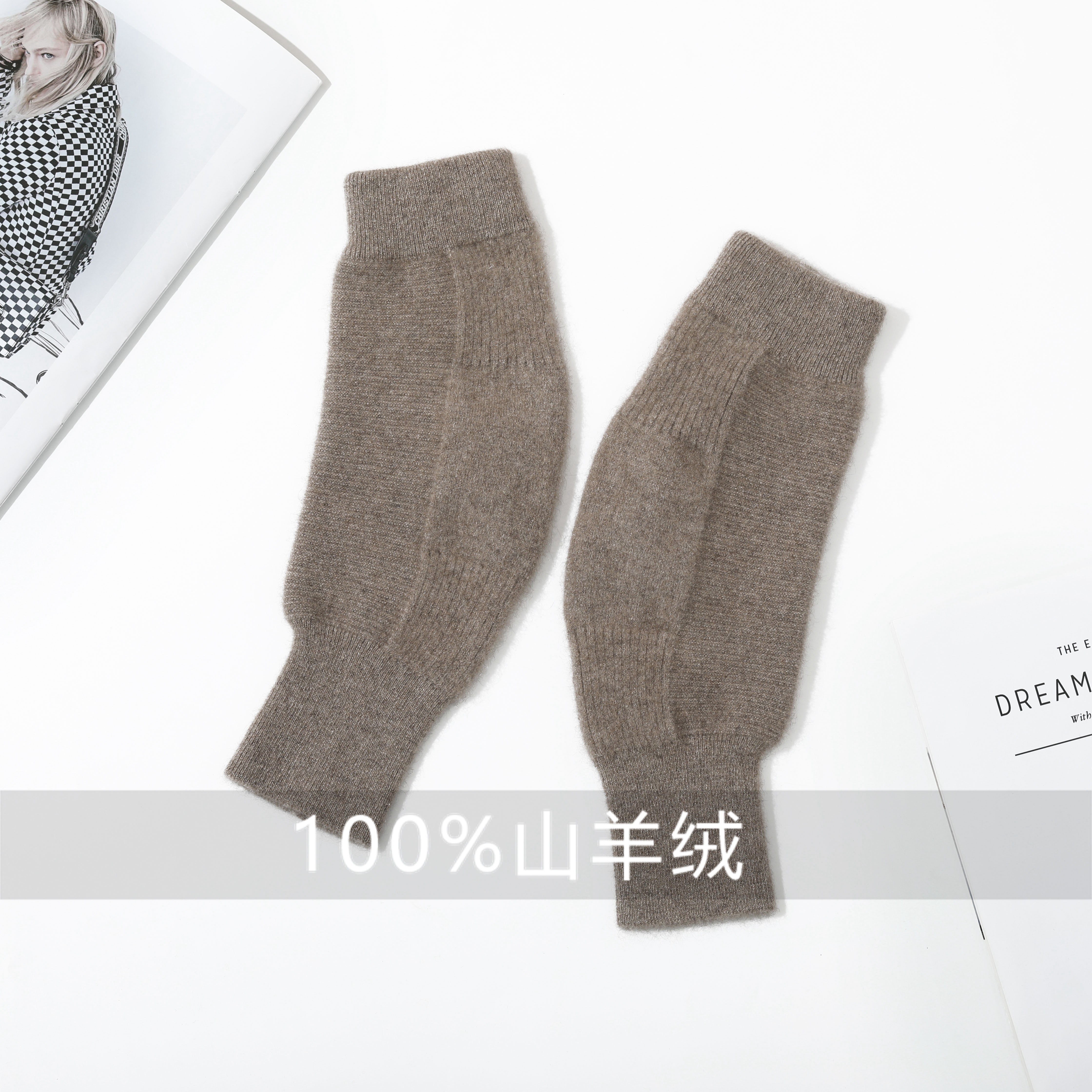 100%山羊绒护膝保暖老寒腿男女老年人膝盖关节专用防寒护腿厚加长