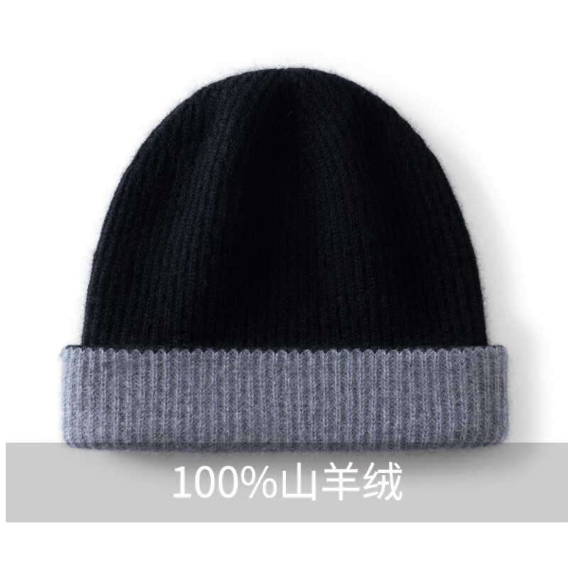 纯羊毛针织帽子女秋冬款