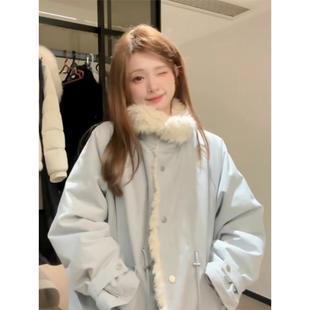 独特漂亮初冬厚毛毛外套女2025新款加厚保暖棉衣棉服宽松显瘦百搭