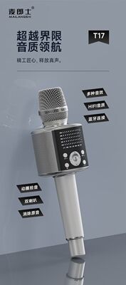 麦郎士话筒T17音响一体式手持麦克风音箱家用无线蓝牙全民k歌ktv