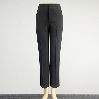 职业装黑色西装裤直筒裤九分女裤