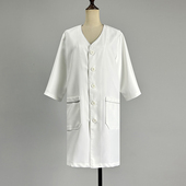 七分袖 职业装 白色中长款 白大掛2026单排扣医美制服养生工作服外套