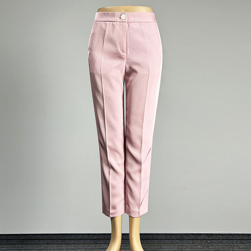 品牌粉红色西装裤直筒裤女2025职业装中腰修身性感光泽九分裤西裤,女装/女士精品,西装裤/正装裤,淘宝优惠券,粉丝福利购,淘宝优惠卷