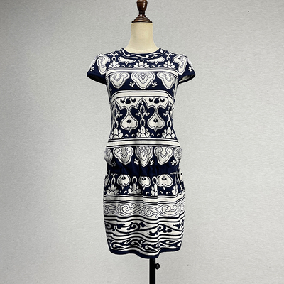 包臀裙针织花式烫钻口袋