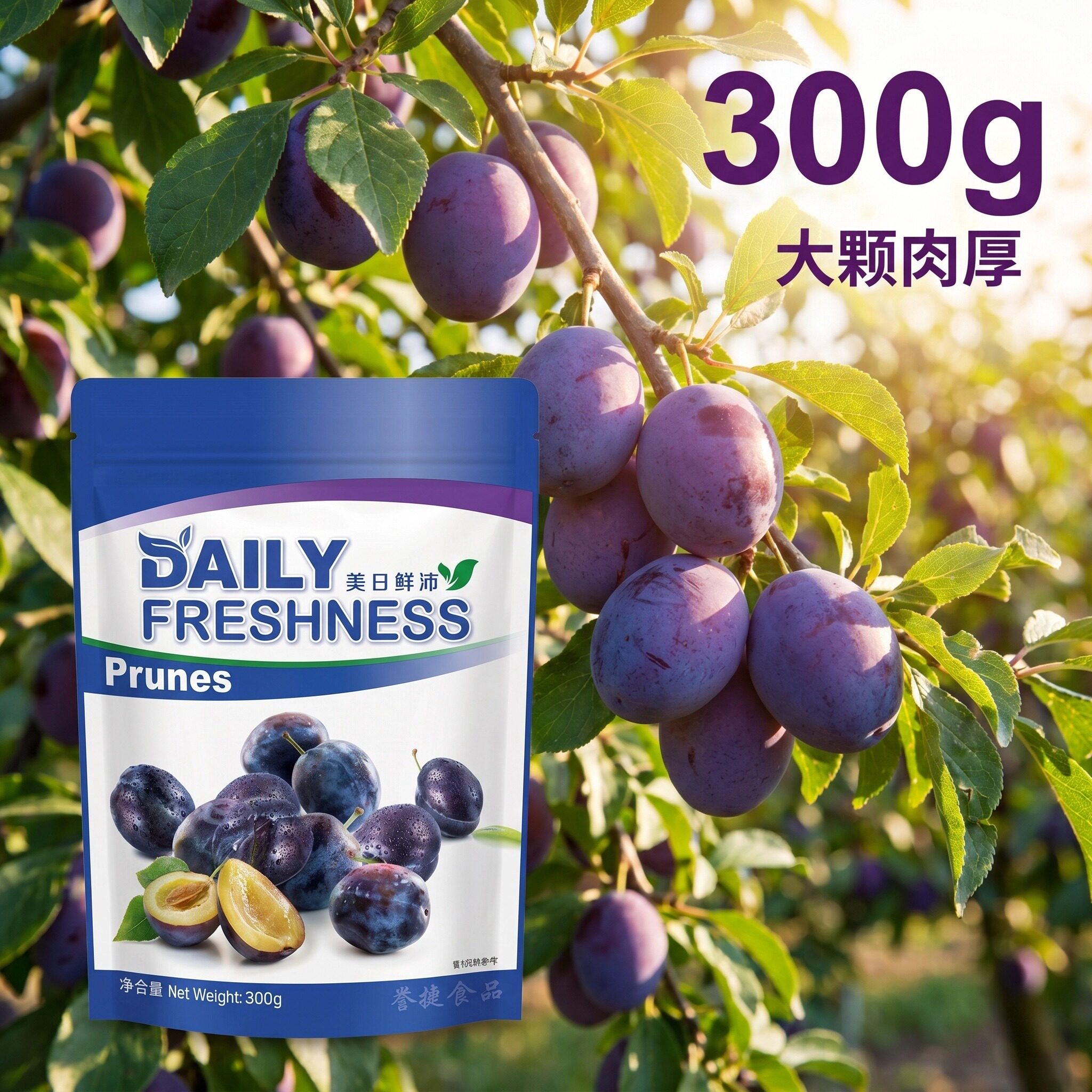 美国进口美日鲜沛西梅干 无核加州黑西梅干 零食烘焙原料300g