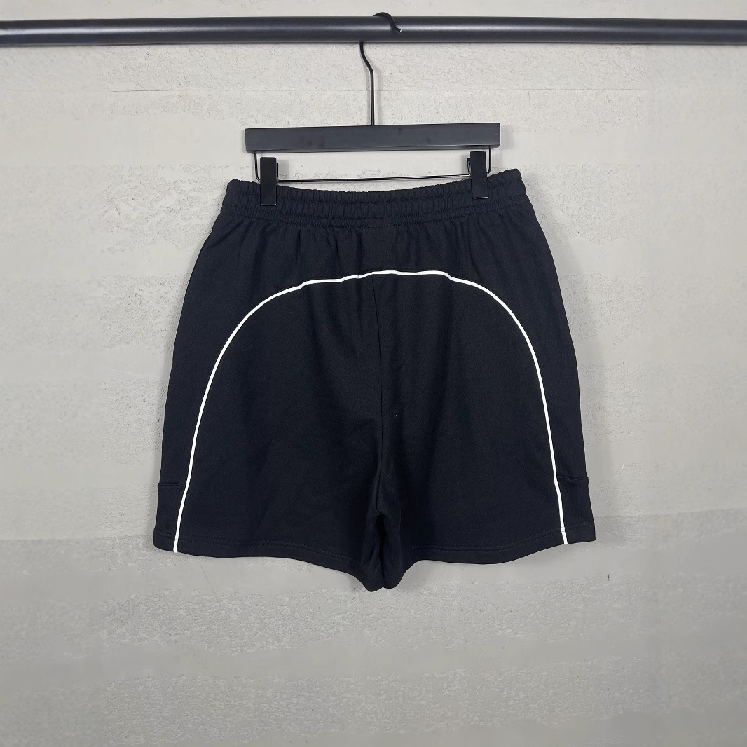 明星同款外贸跨境春夏新款 曼联球服LOGO刺绣多位拼接短裤情侣款