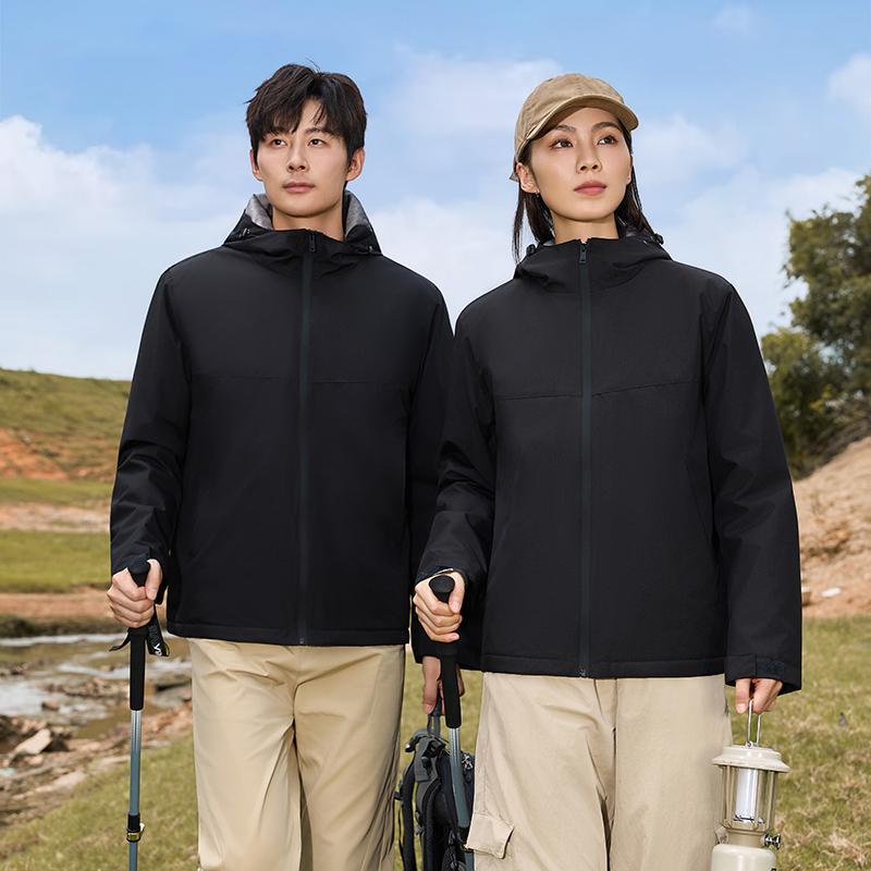 冲锋衣工作服定制印字logo加绒保