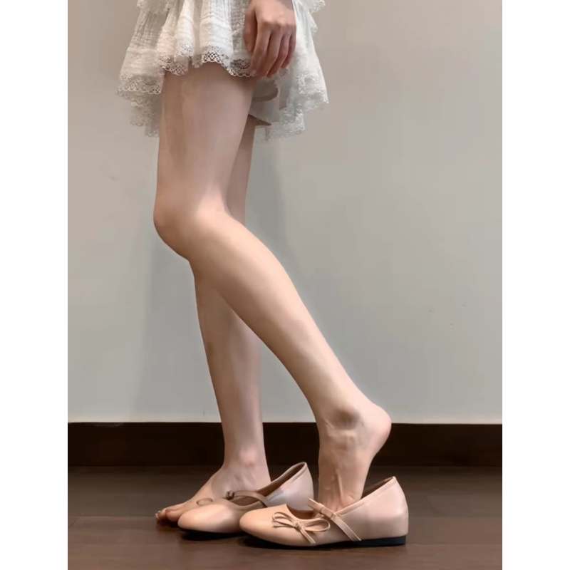 法式蝴蝶结一字带浅口单鞋女2026新款仙女风温柔平底银色玛丽珍鞋,女鞋,玛丽珍鞋,淘宝优惠券,粉丝福利购,淘宝优惠卷