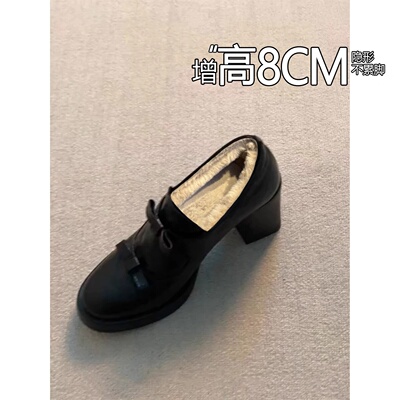 厚底加绒小皮鞋女保暖棉鞋