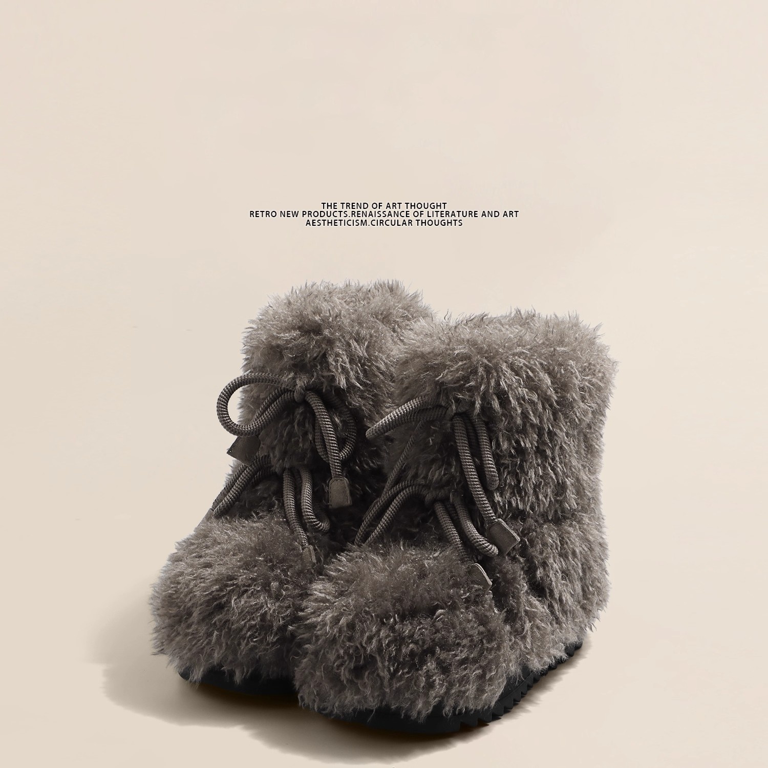 增高6CM~超轻软厚底毛毛雪地靴