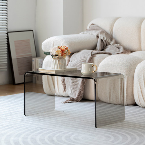 新款亚克力茶几客厅家用长方形小户型简约现代迷你办公室边几桌
