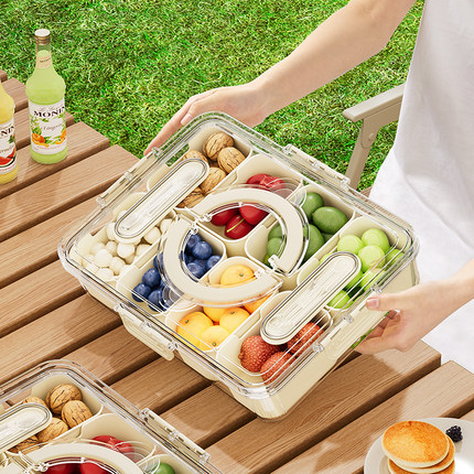 保鲜盒户外露营春游野餐移动小冰箱食物分格收纳盒便携水果便当盒