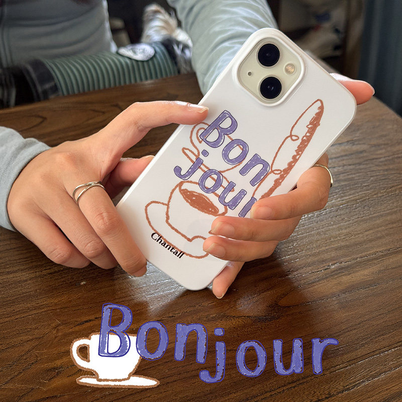 苹果16法式简约插画ins风手机壳