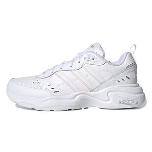 adidas neo Strutter 防滑耐磨 低帮 运动休闲鞋 女款 白粉色