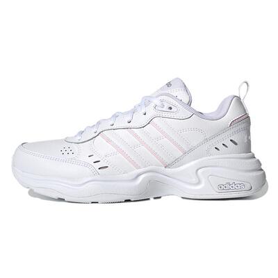 adidas neo Strutter 防滑耐磨 低帮 运动休闲鞋 女款 白粉色