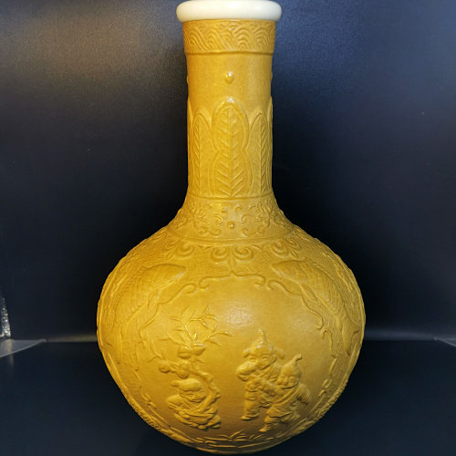 天一阁精品花模童趣福禄多寿鲤鱼纹天球瓶花瓶摆件葫芦匏器收藏级