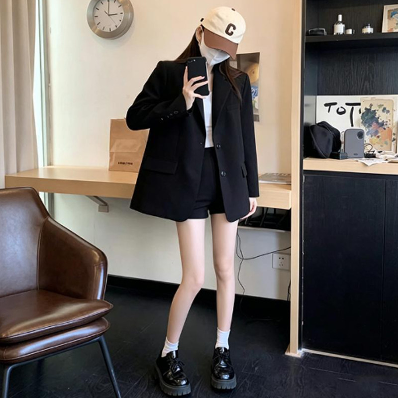 黑色西装外套女小个子春秋新款