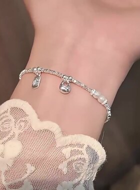 小胖福碎银子珍珠手链女新中式国风时尚福牌温婉气质手饰小众百搭