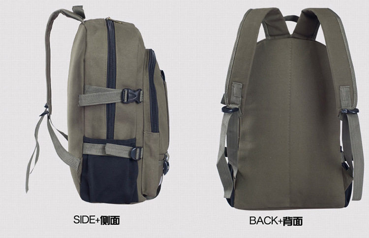 LARGE-CAPACITY TRAVEL BAG VERTICAL MENS BACKPACK OUTDOOR TRAVEL BAG WILD HIKING CANVAS BACKPACK RESISTANT