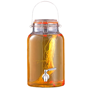 泡酒玻璃瓶家用密封人参白酒药酒罐专用酒瓶空瓶酒坛子带龙头底座