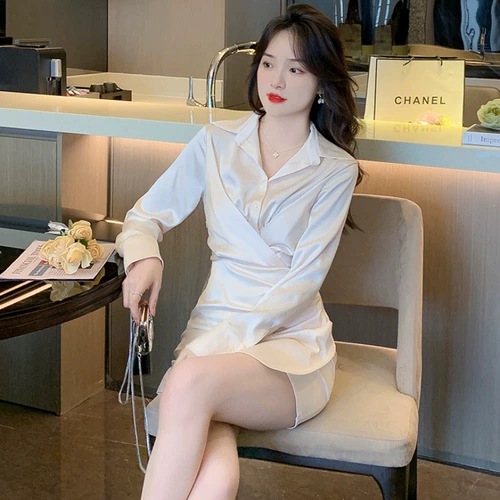 Весеннее дизайнерское платье, корсет, рубашка, французский стиль, изысканный стиль, цвета шампанского, тренд сезона, воротник поло