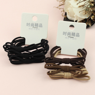 扎头绳女高级感蝴蝶结简约发圈 奶茶色高弹力皮筋发绳发饰凑单用