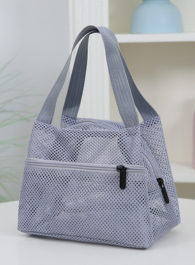 手提大容量沙滩包网眼沥水收纳包化妆收纳包便携游泳包洗澡洗漱包