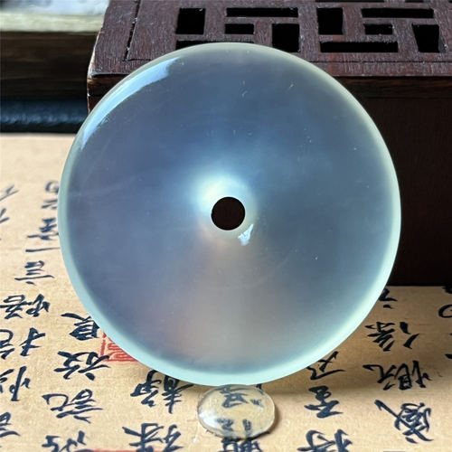 岫玉高冰平安扣吊坠保真高通透