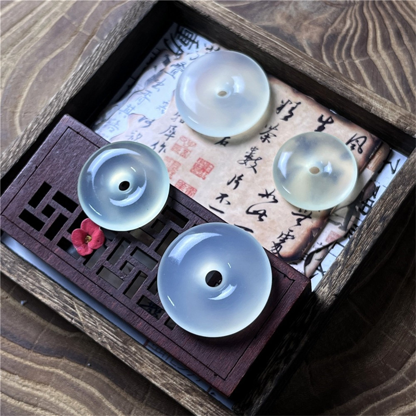 天然岫玉平安扣吊坠冰种保真玉石坠男女款古风传统玉石小挂件实图