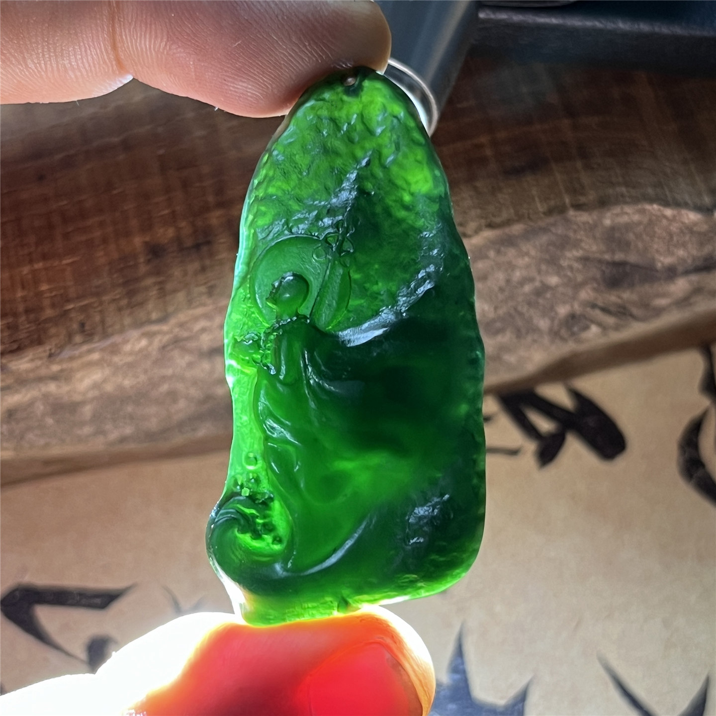 天然岫玉地藏王菩萨吊坠保真墨玉图片