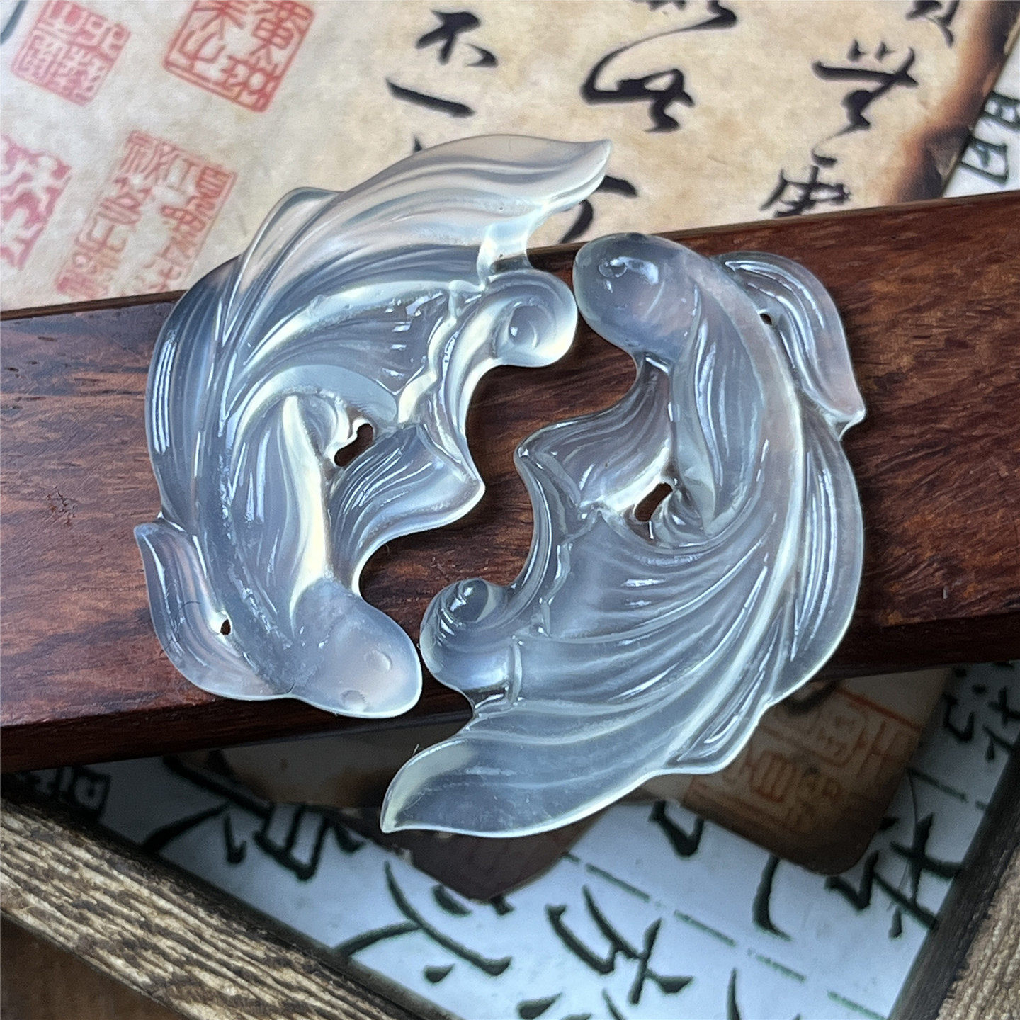 岫玉双鱼锦鲤吊坠情侣款冰种玉石玉佩天然保真古风挂件送礼物,珠宝/钻石/翡翠,颈饰,淘宝优惠券,粉丝福利购,淘宝优惠卷