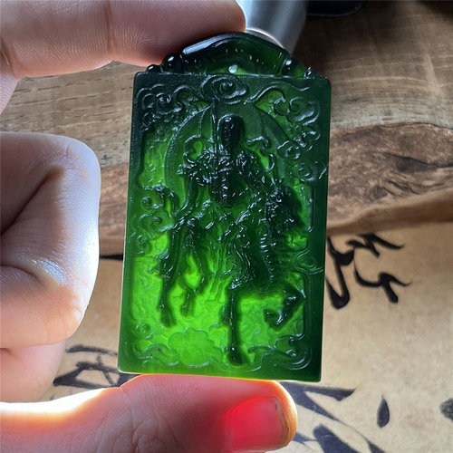 岫玉九天应元雷声普化天尊吊坠