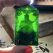 天然岫玉墨玉张天师吊坠保真双面精雕玉石挂件产地直发男女款 玉坠