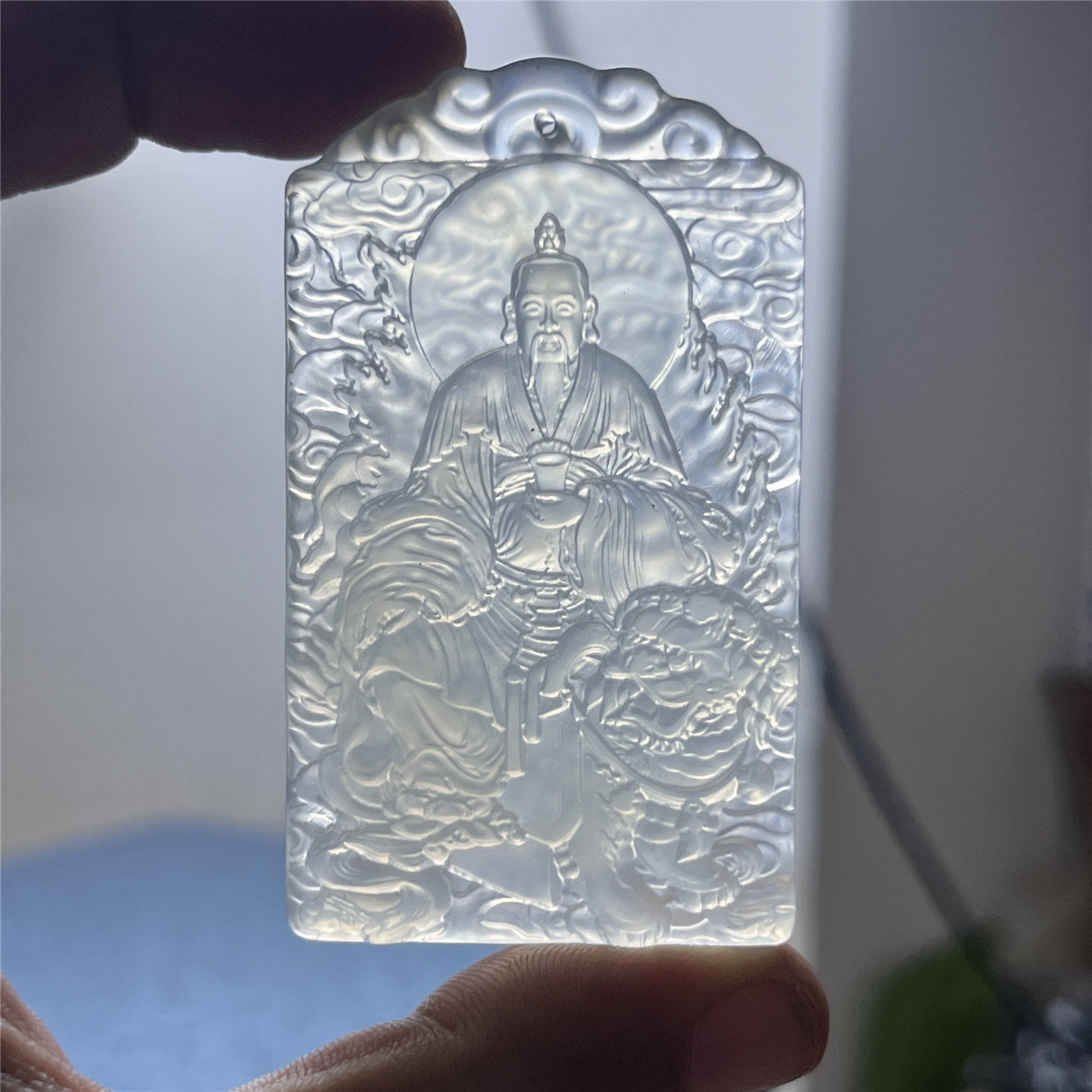 天然岫玉太乙救苦天尊吊坠保真双面精雕玉石牌子仿古人物玉牌实拍