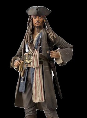 SHF 加勒比海盗5死无对证 杰克船长 约翰尼德普 可动手办模型CH