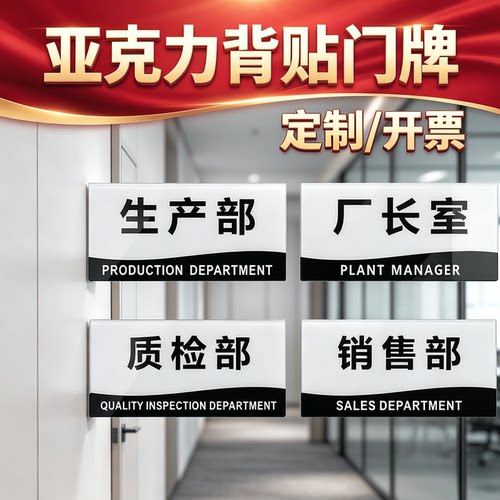 厂长室生产部办公门牌质检销售部