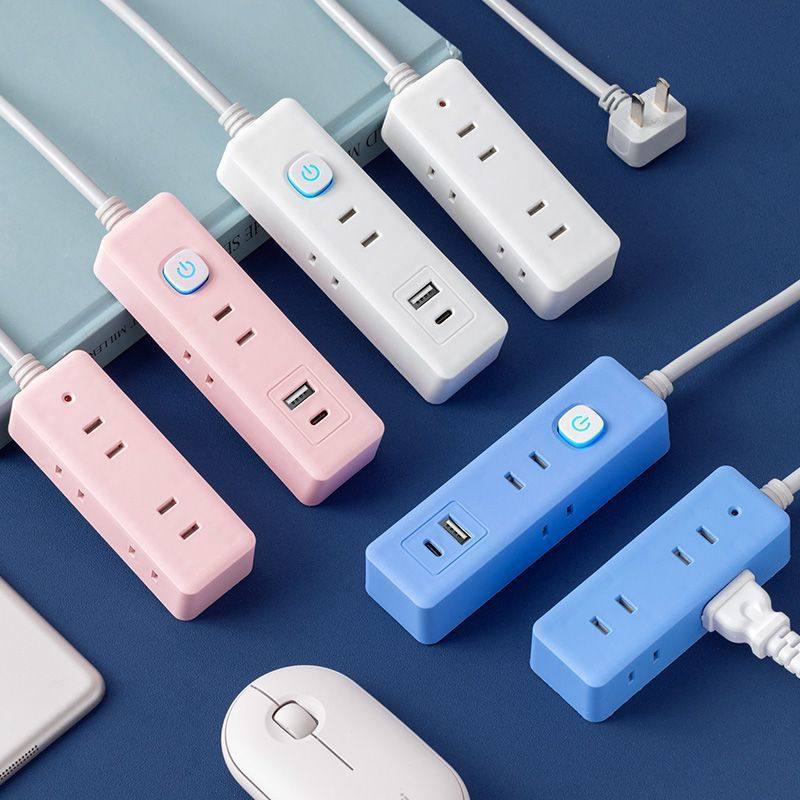 两脚插头插线板USB充电插座