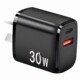 QC3.0直充 30W氮化镓PD SAA认证30W澳规PD充电器 20W澳规PD适配器