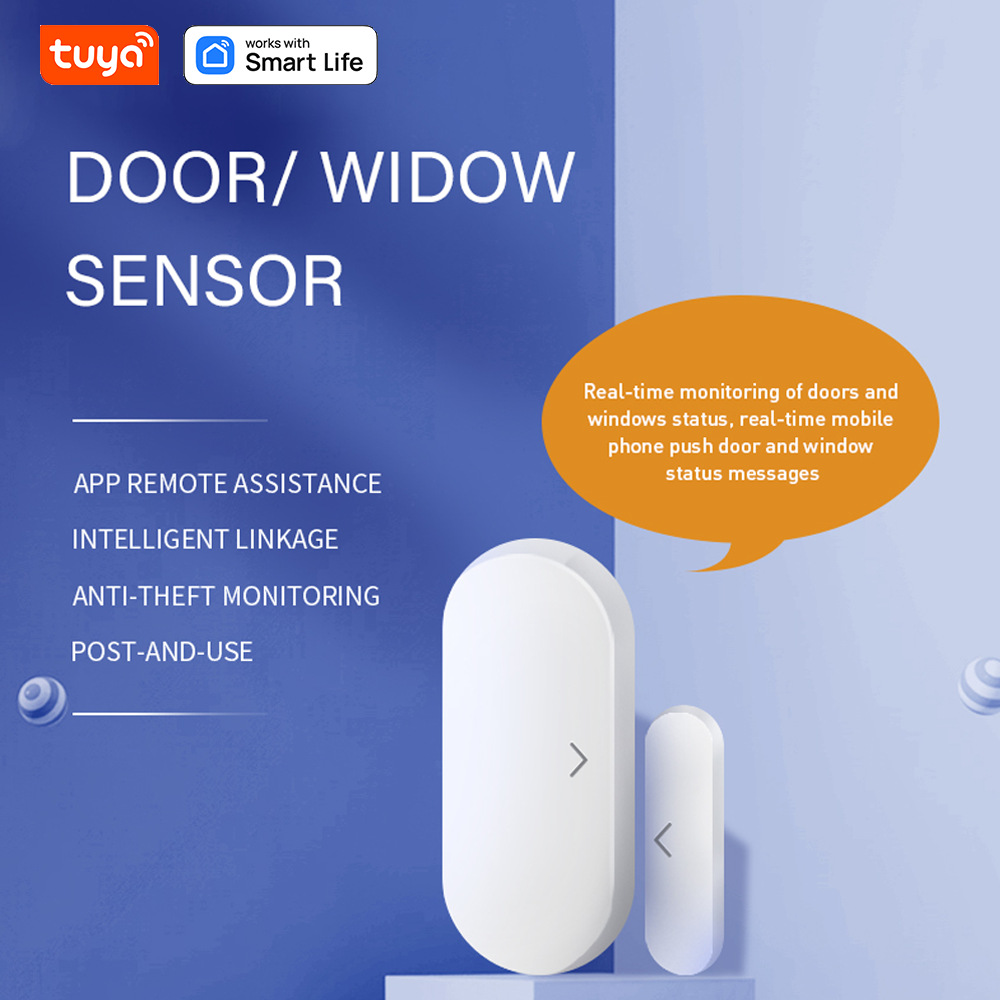 涂鸦ZigBee智能门磁传感器家用防盗报警器多功能智能门窗报警器