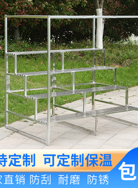 不锈钢加宽阳台遮阳遮雨花架子阶梯落地式多层多肉防水防腐花盆架