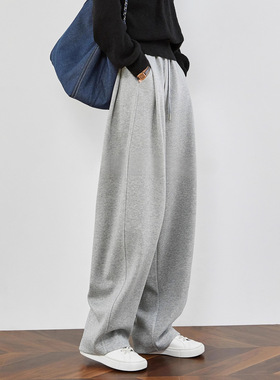 灰色运动裤女2026新款休闲裤香蕉卫裤宽松加长弯刀阔腿裤春季裤子