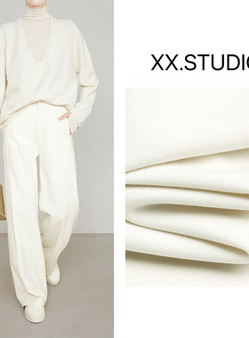 菲尔娅奇加厚醋酸羊毛呢高腰阔腿裤女2026冬季新款休闲百搭西裤