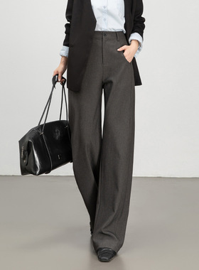 菲尔娅奇黑色直筒高腰西装裤休闲长裤2026秋季新款宽松垂感阔腿裤