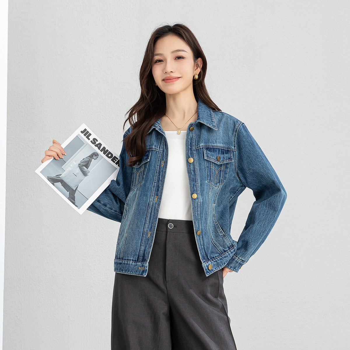 忆霏牛仔外套2026春季新款时尚气质女装韩版百搭外套宽松夹克纯棉